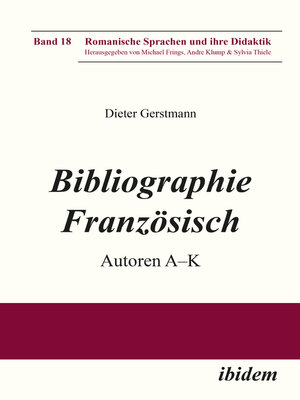 cover image of Bibliographie Französisch